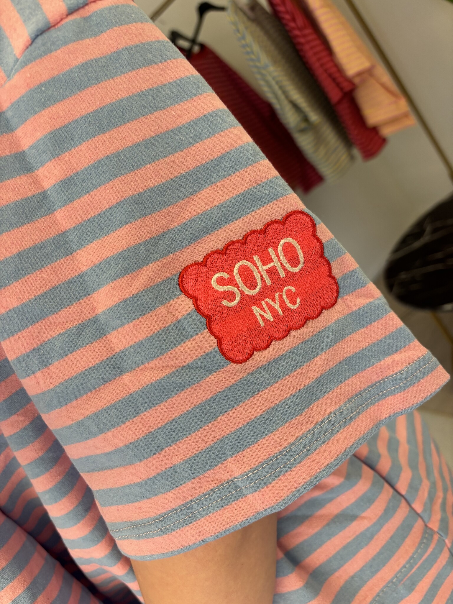 SOHO NYC Patches T-shirt (Pink/Blue)