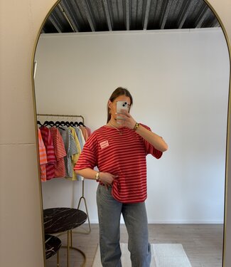 BISOUS MAGIQUE Stripes Tshirt (Pink/Red)