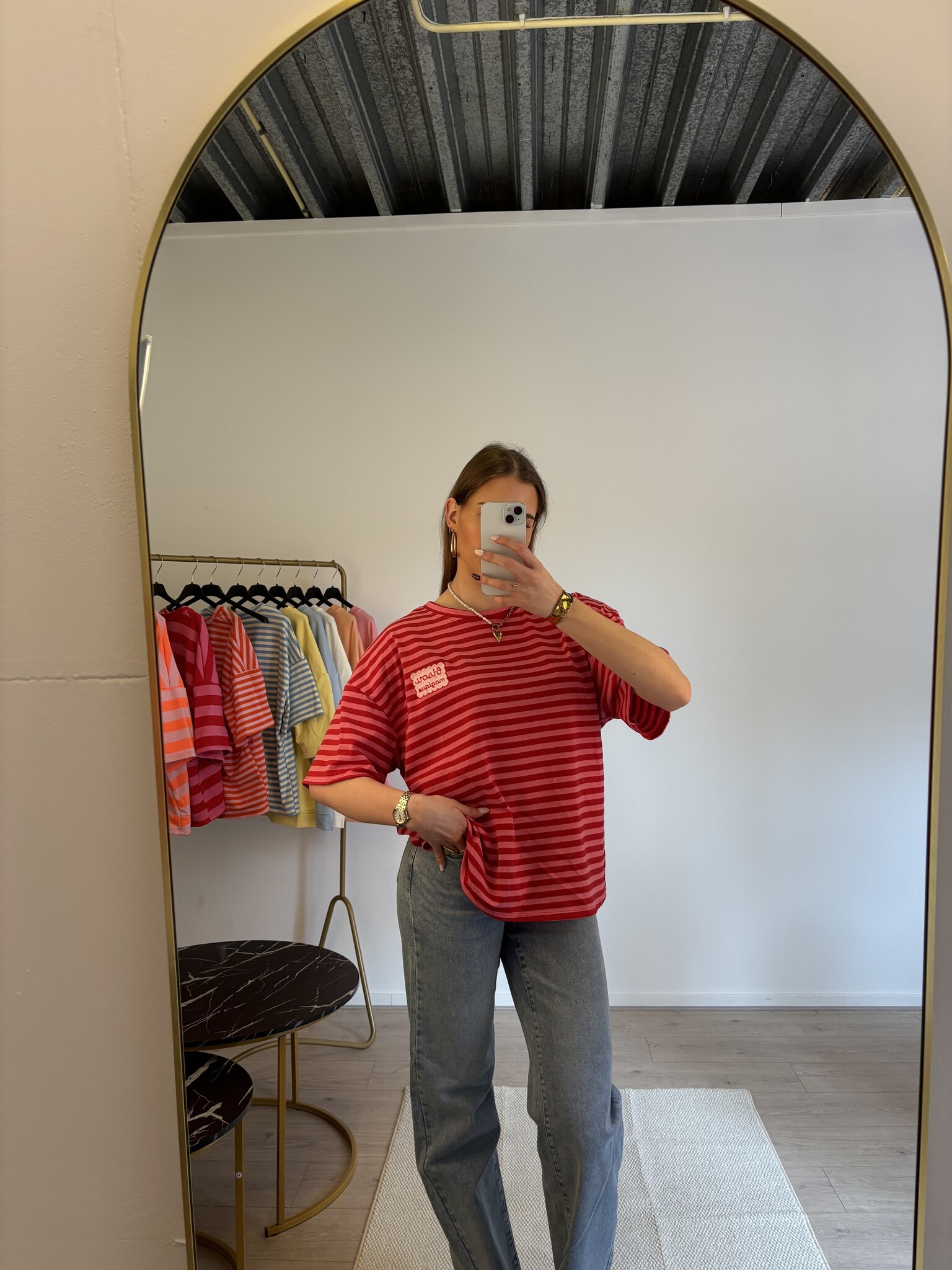 BISOUS MAGIQUE Stripes Tshirt (Pink/Red)