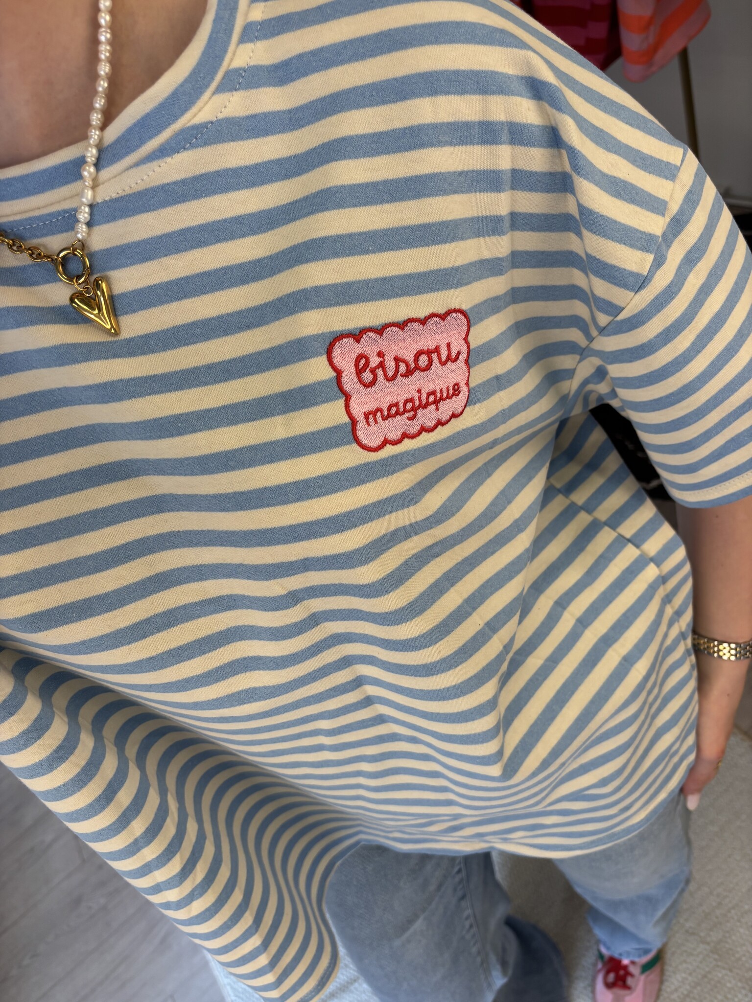 BISOUS MAGIQUE Stripes Tshirt (Blue/White)