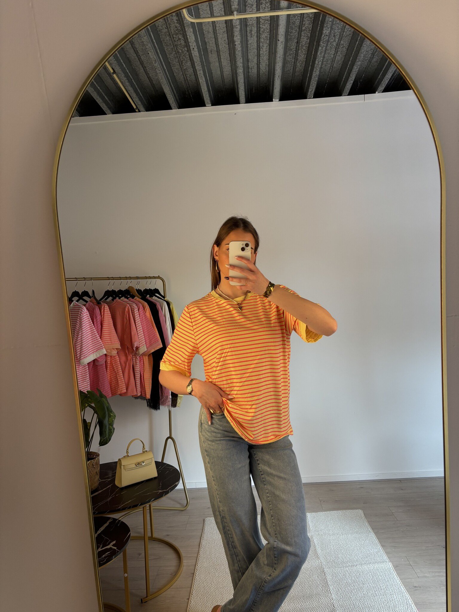 ESMEE Stripes T-shirt (Yellow/Neon Pink)