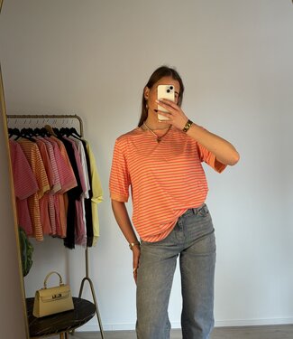 ESMEE Stripes T-shirt (Orange/Neon Pink)