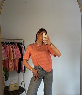 ESMEE Stripes T-shirt (Pink/Neon Orange)