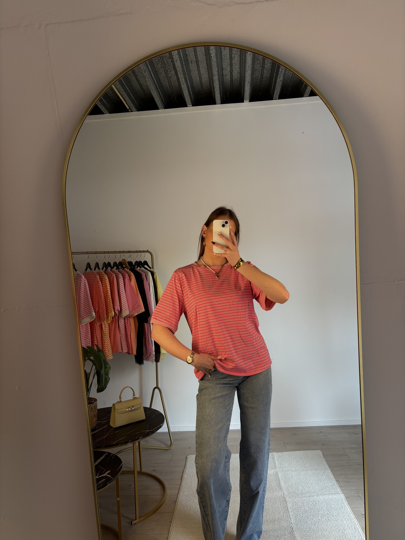 ESMEE Stripes T-shirt (Hot Pink/Neon Pink)