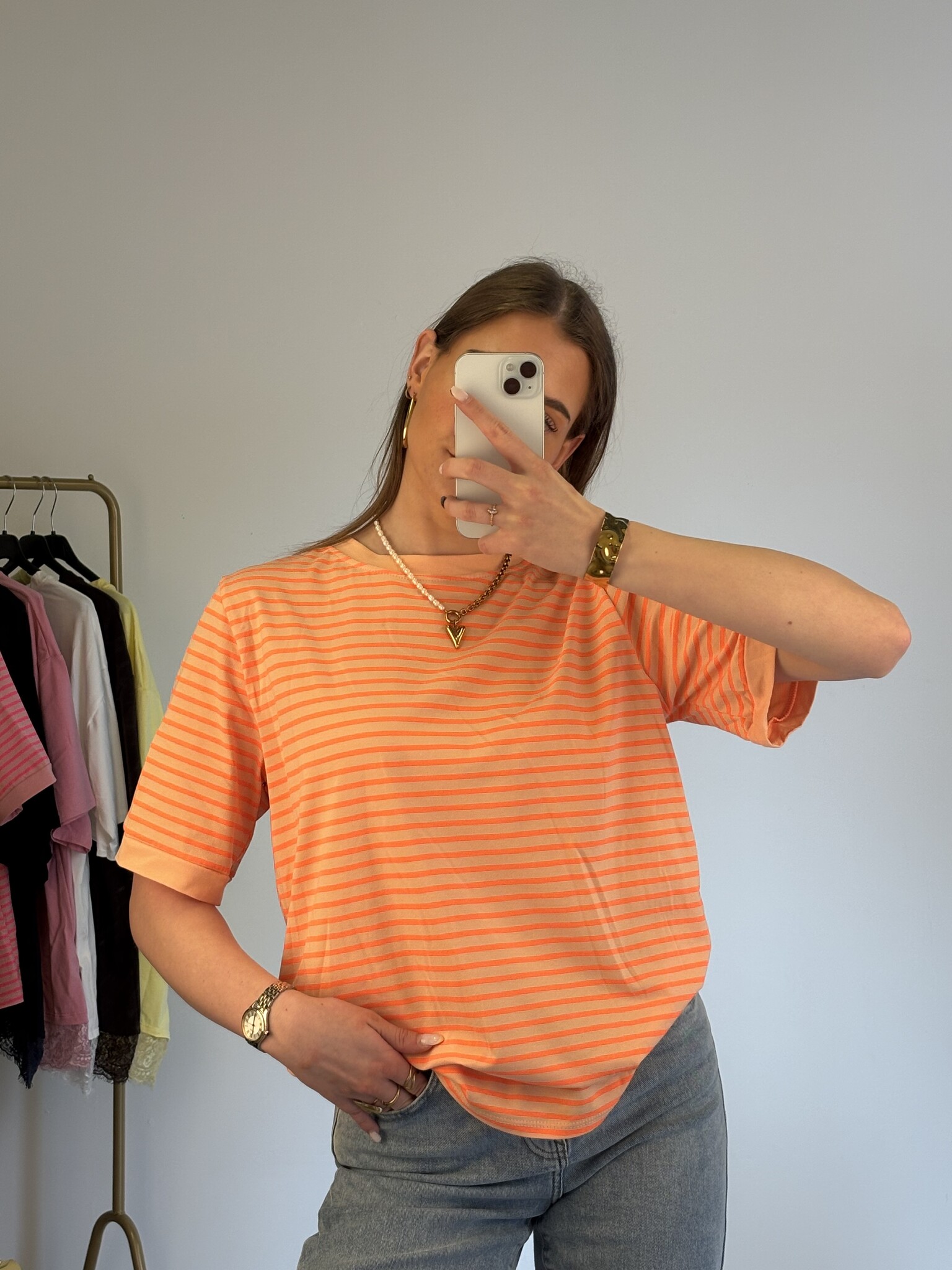 ESMEE Stripes T-shirt (Orange/Neon Orange)