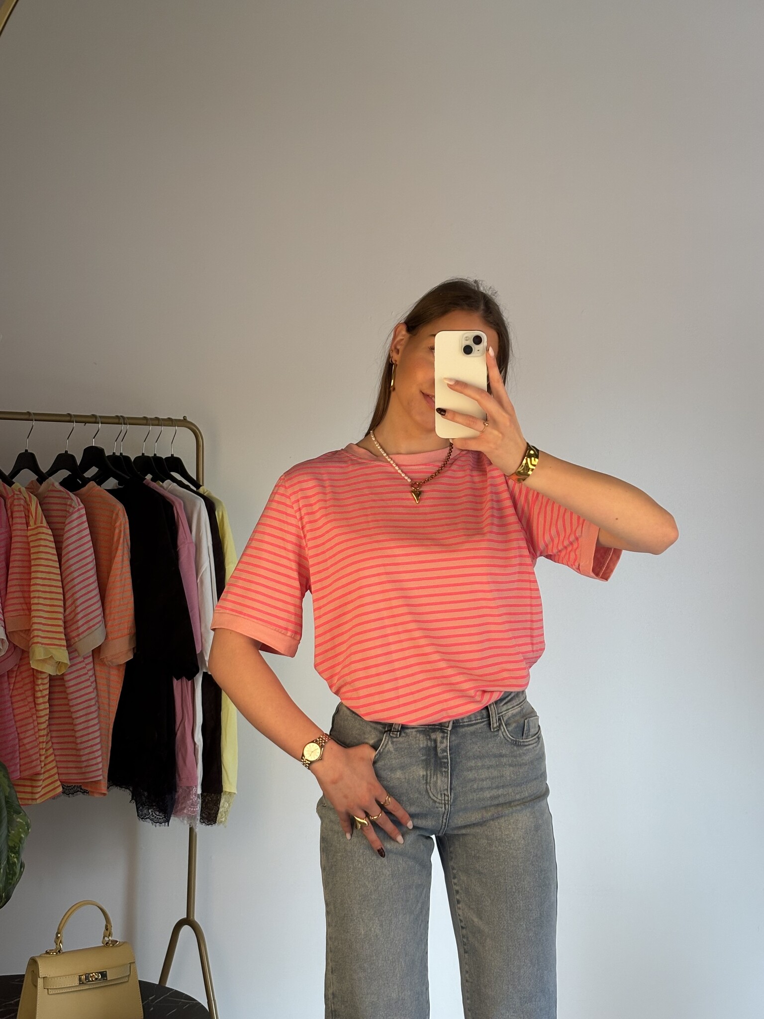 ESMEE Stripes T-shirt (Pink/Neon Pink)