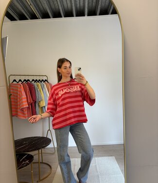 BISOUS Stripes SS T-shirt (Pink/Red)