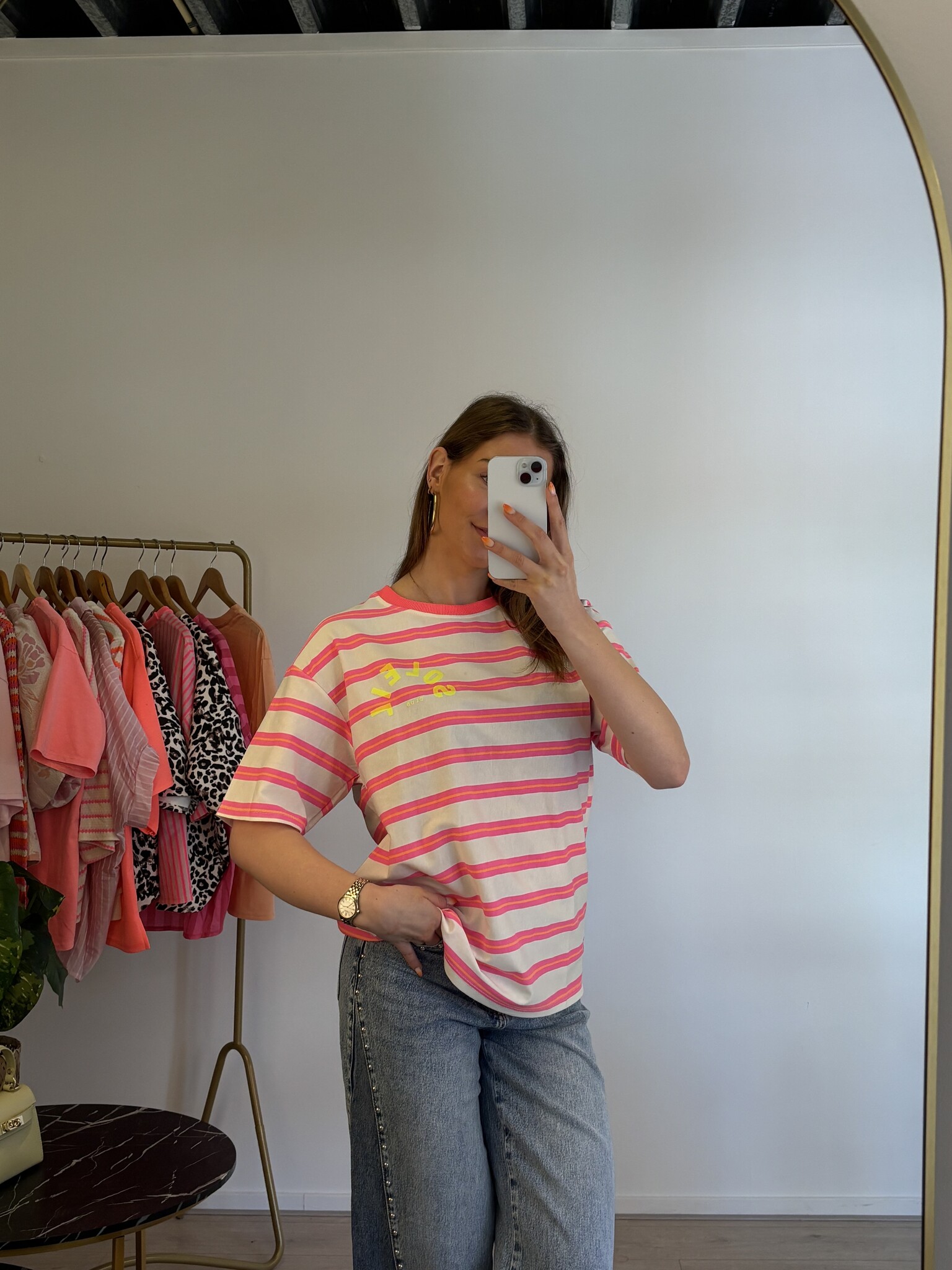 SOLEIL Stripes (Neon Pink/White)