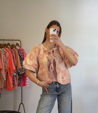 LOLA Floral Tie Front Top (Pink)