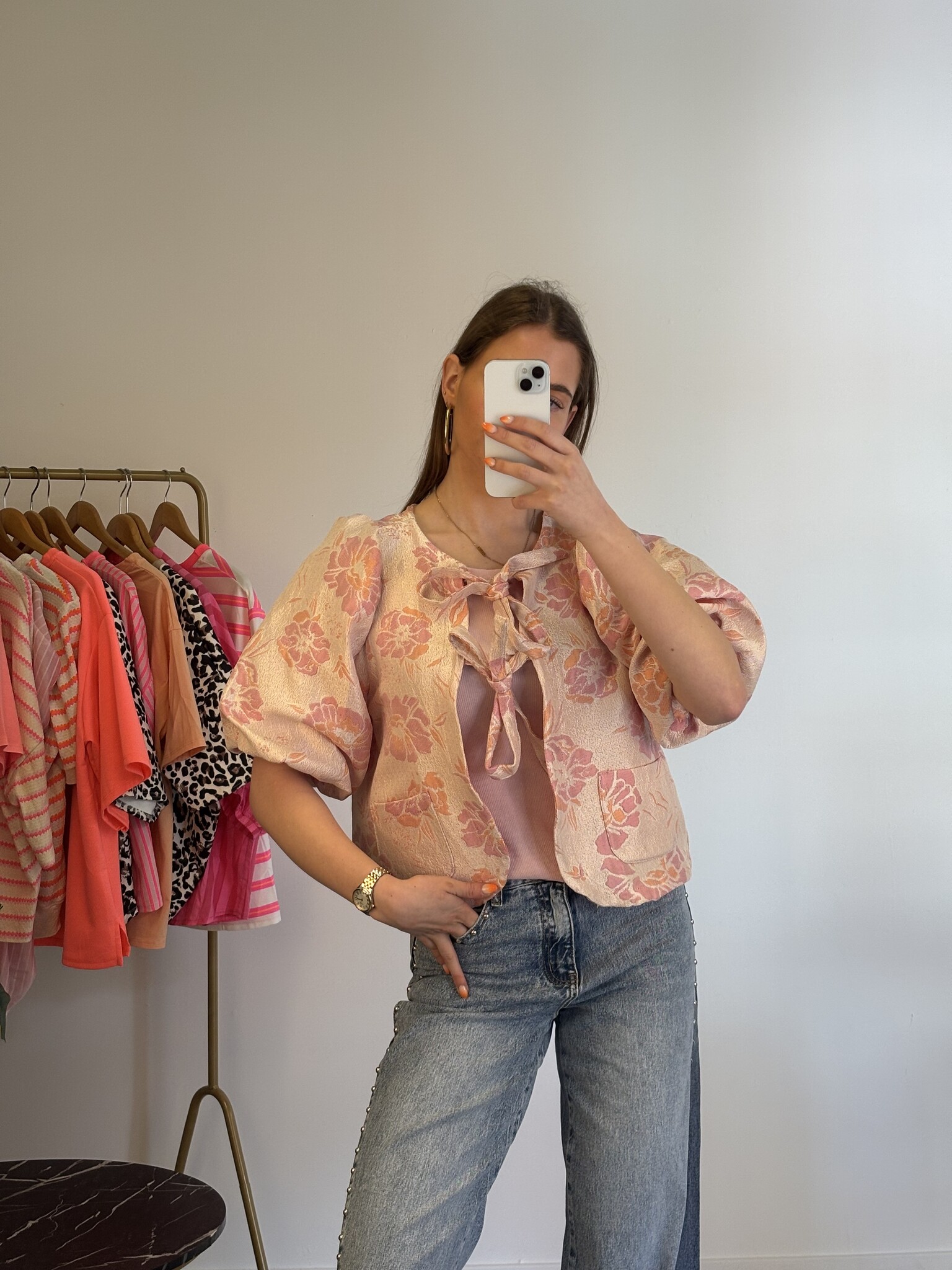 LOLA Floral Tie Front Top (Pink)