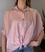 PAULINE Knot Front Shirt (Pink)