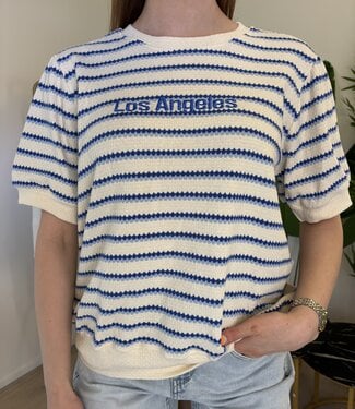 LOS ANGELES Knit T-Shirt (Cobalt/Sky Blue)