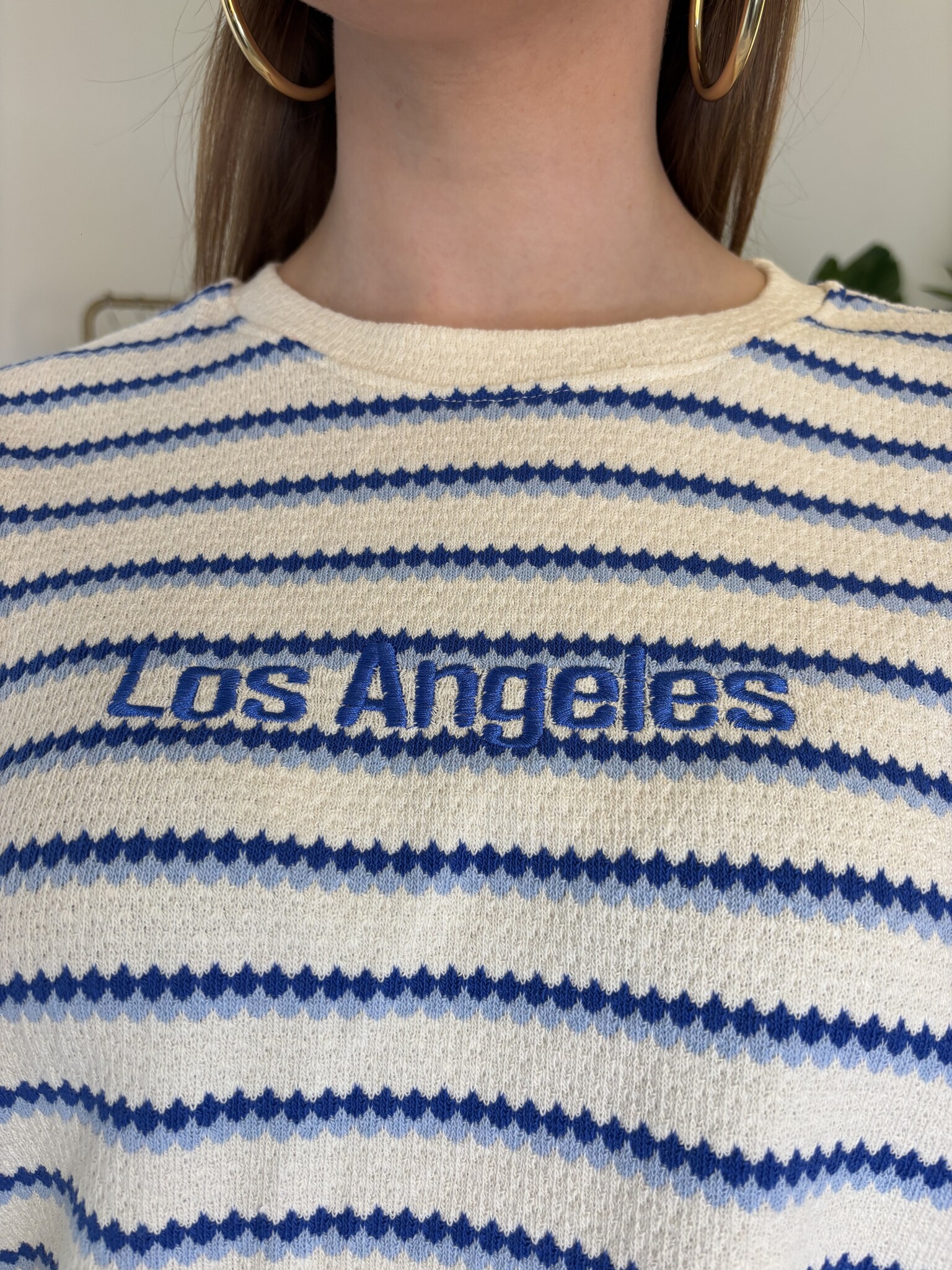 LOS ANGELES Knit T-Shirt (Cobalt/Sky Blue)