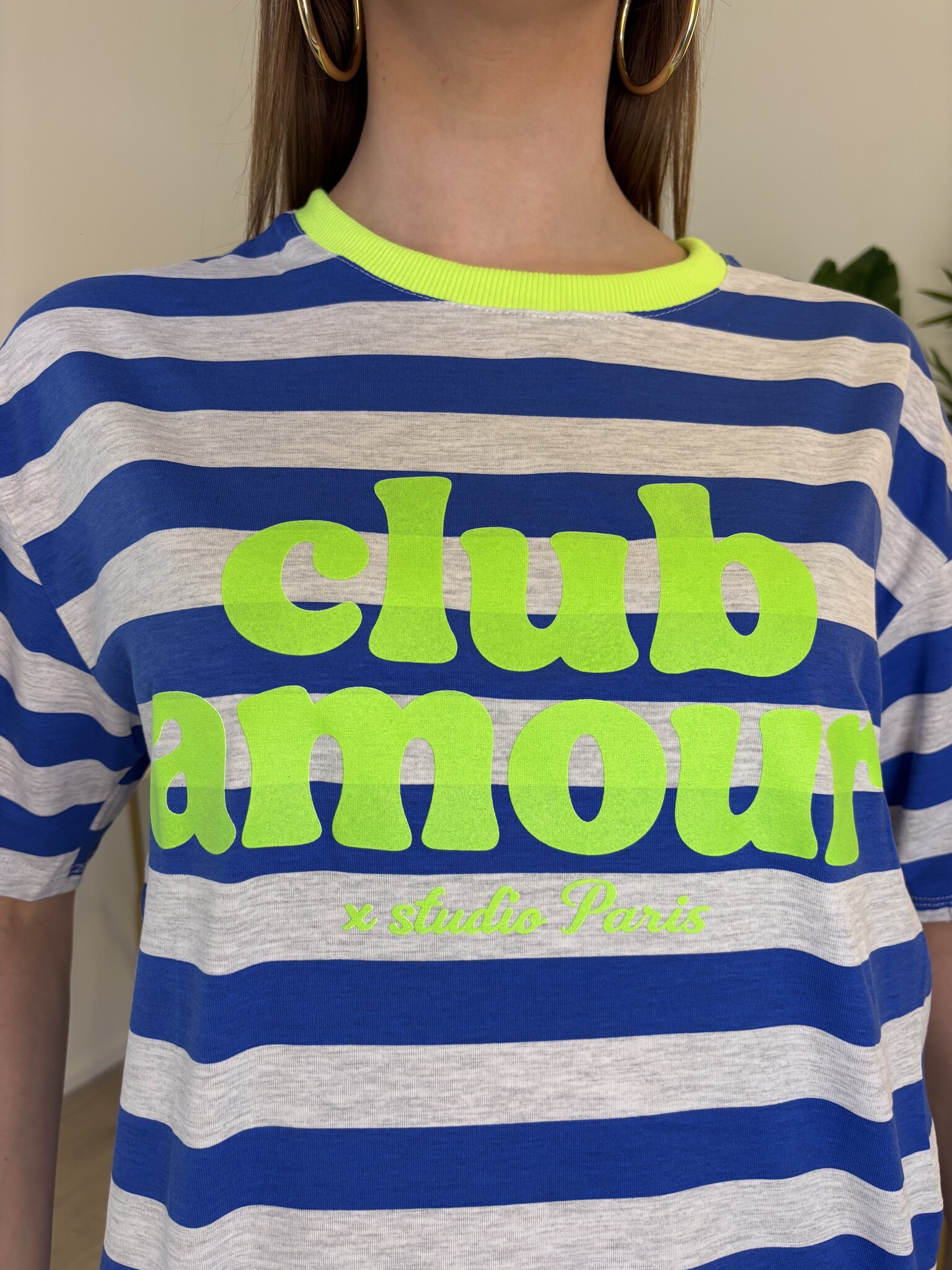 CLUB AMOUR  Stripes (Neon Green/Blue)