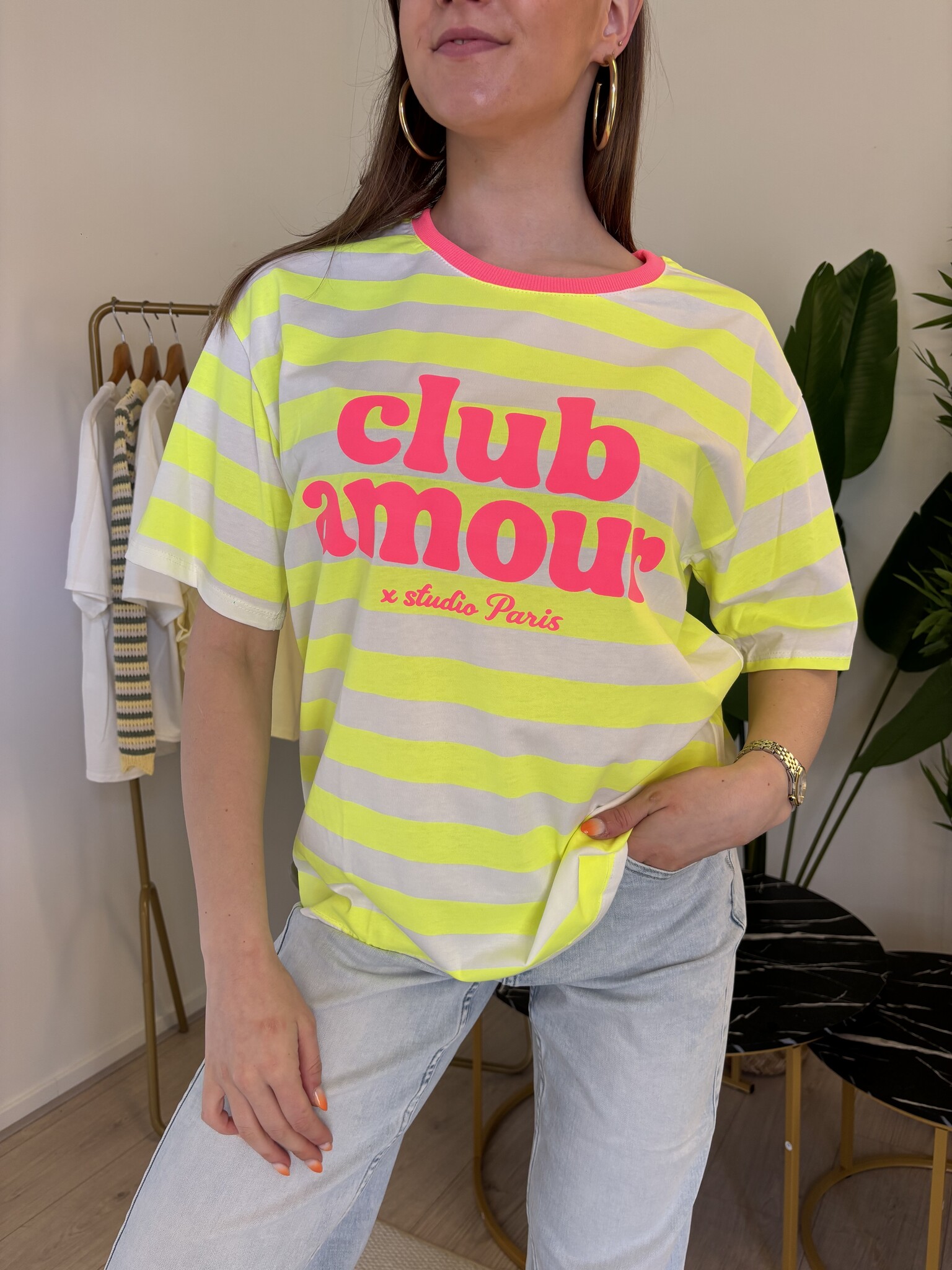 CLUB AMOUR  Stripes (Neon Pink/Yellow)