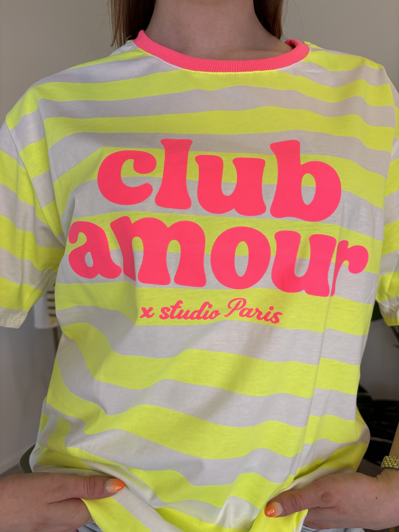 CLUB AMOUR  Stripes (Neon Pink/Yellow)