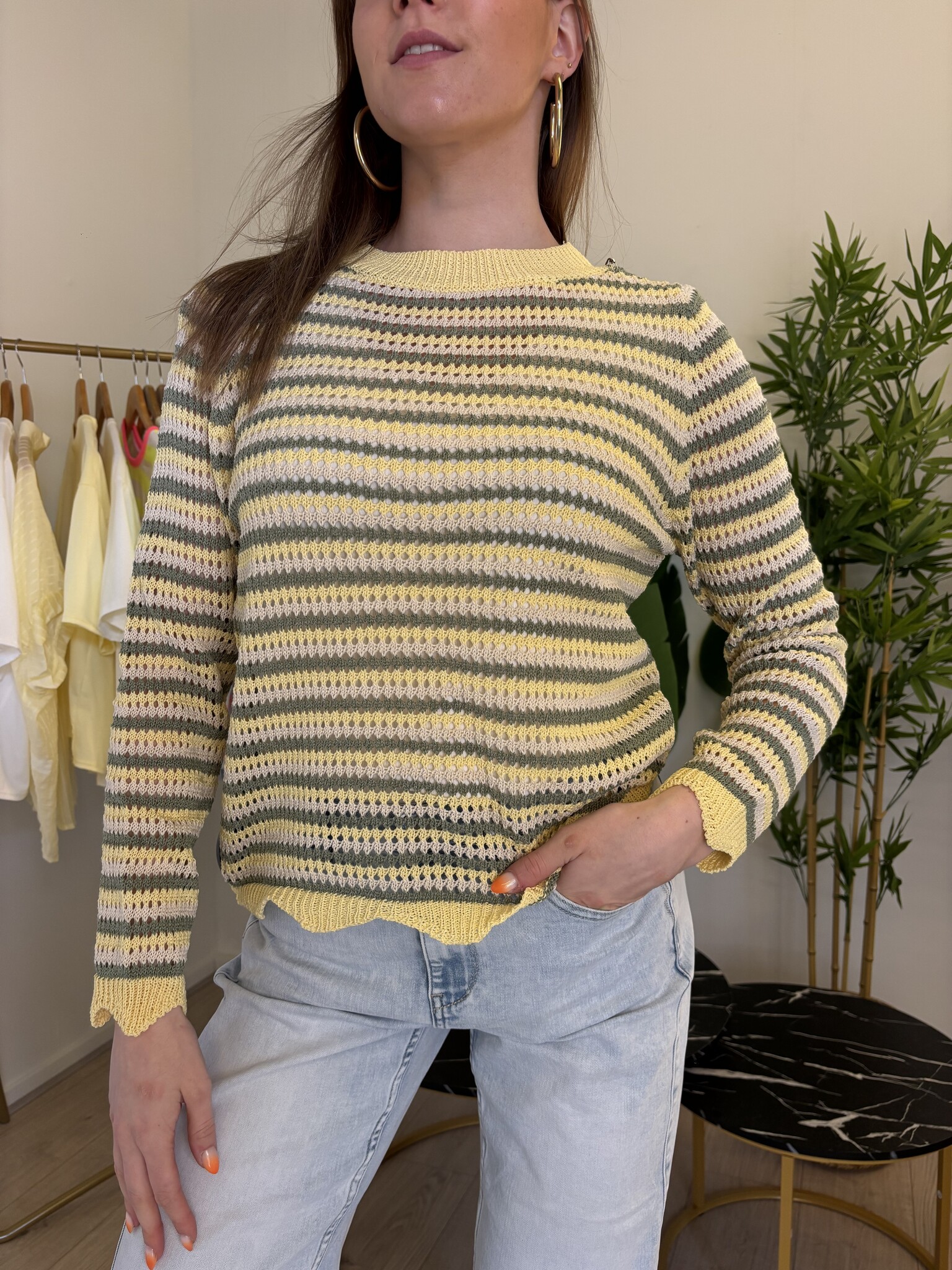VENETA Knit Trui (Green/Yellow)