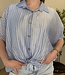 PAULINE Knot Front Shirt (Blue)