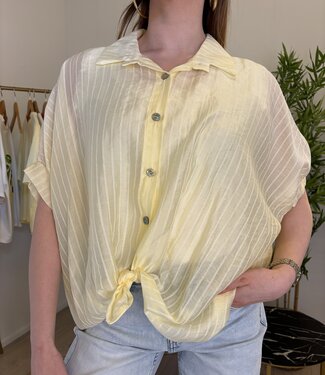 PAULINE Knot Front Shirt (Yellow)