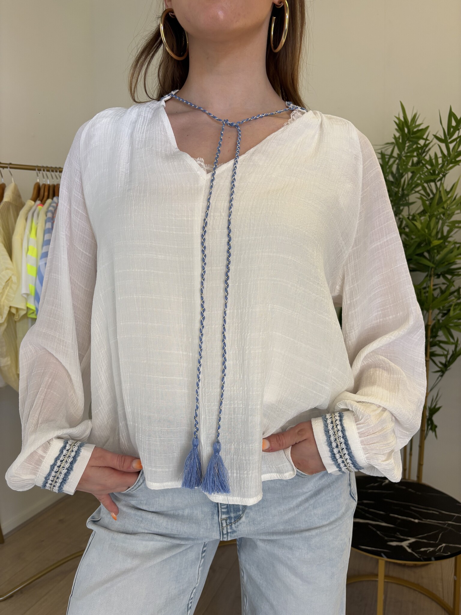 CAMILIA Boho Chic Blouse (White)