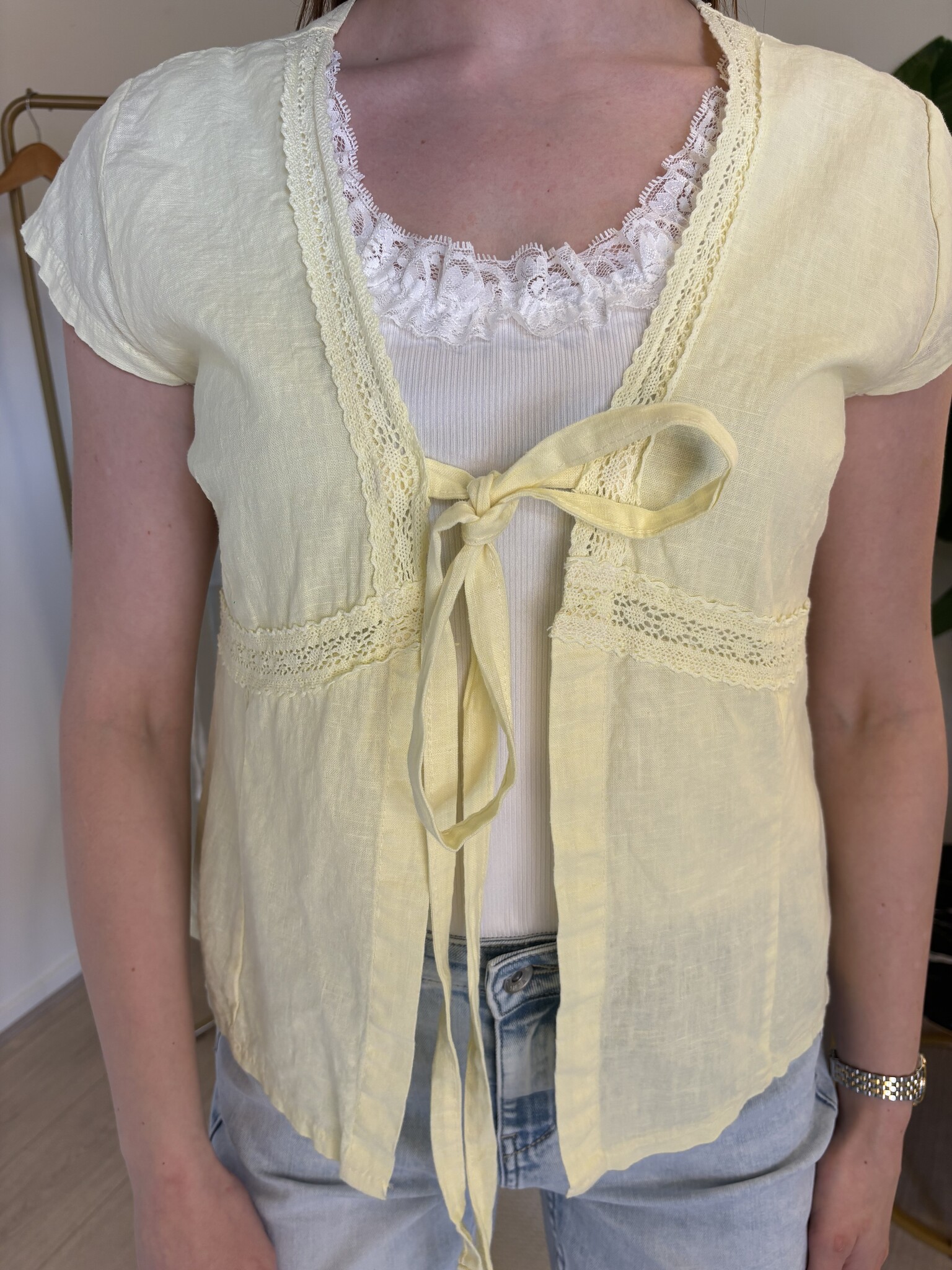 CELESTE Linen Topje (Yellow)