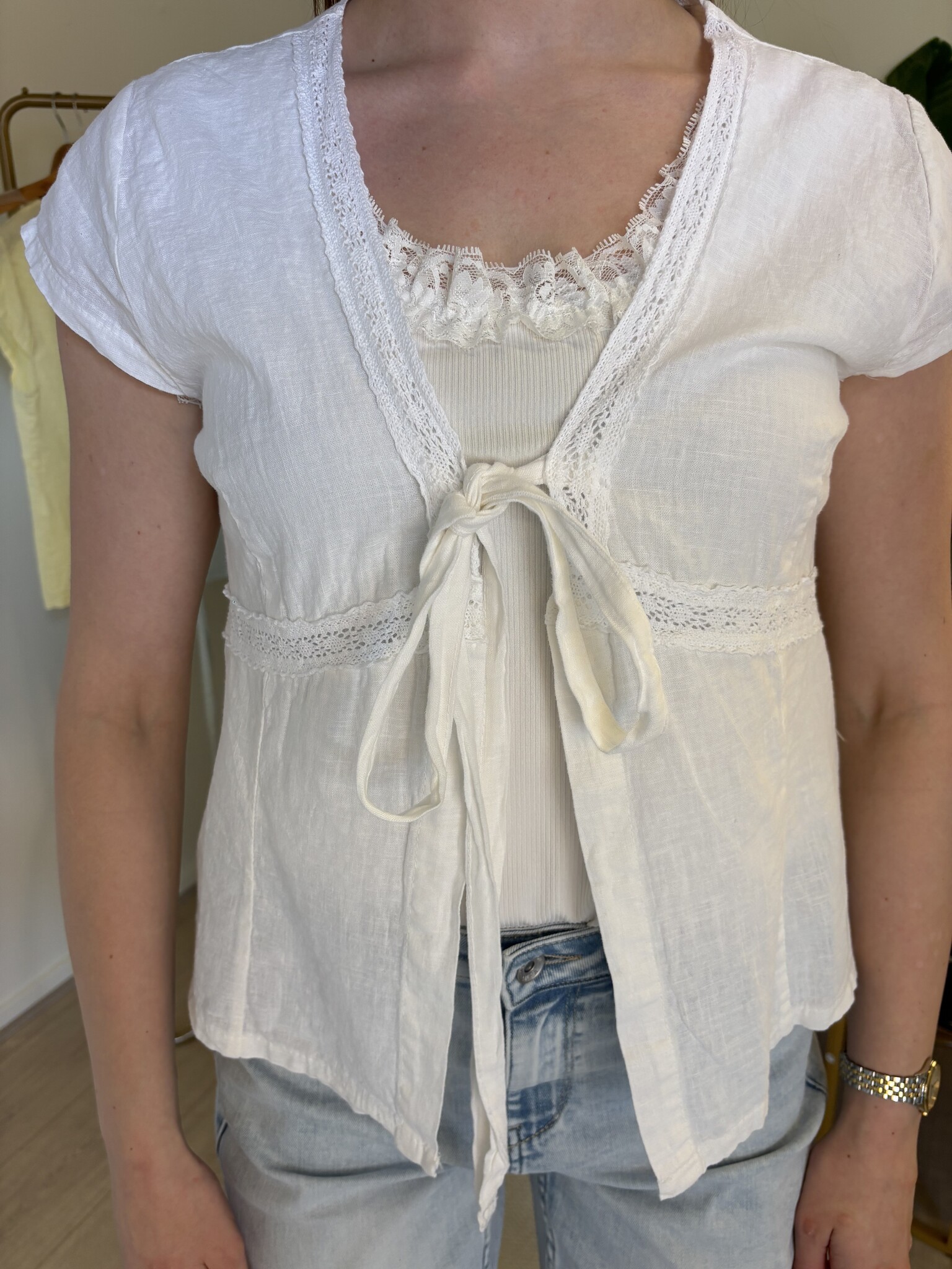 CELESTE Linen Topje (White)