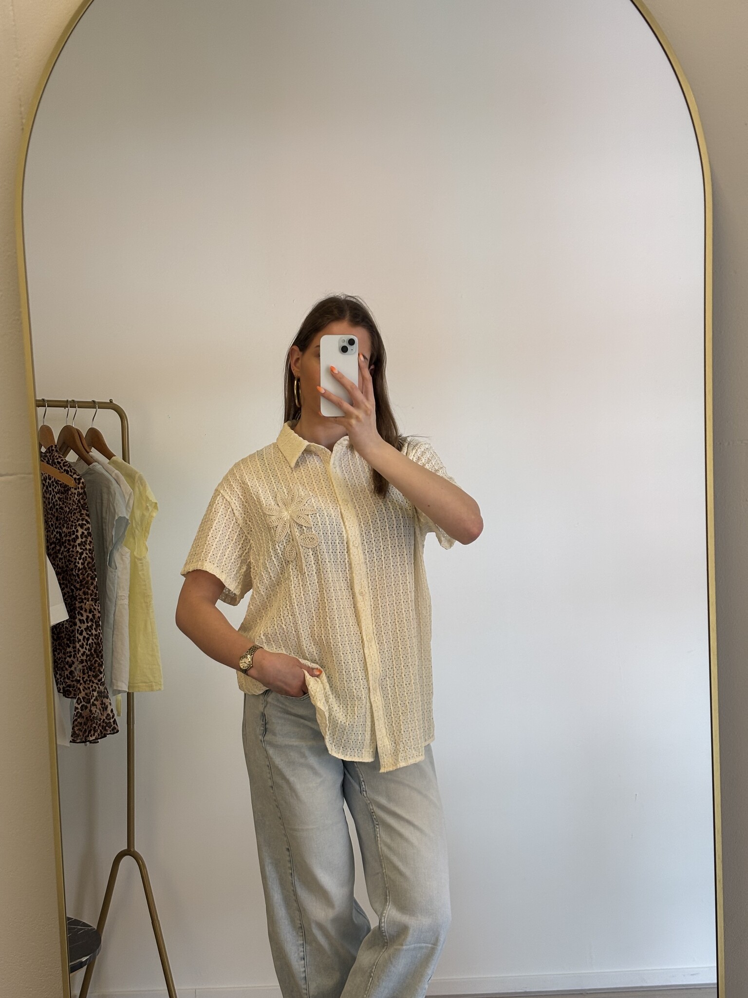 ISA Palm Boho Shirt (Cream)