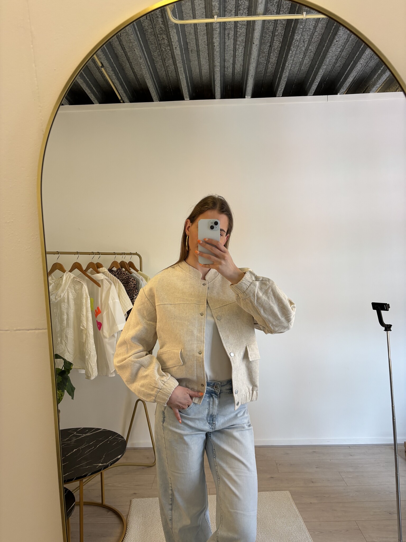 LEA Linen Bomber (Beige)