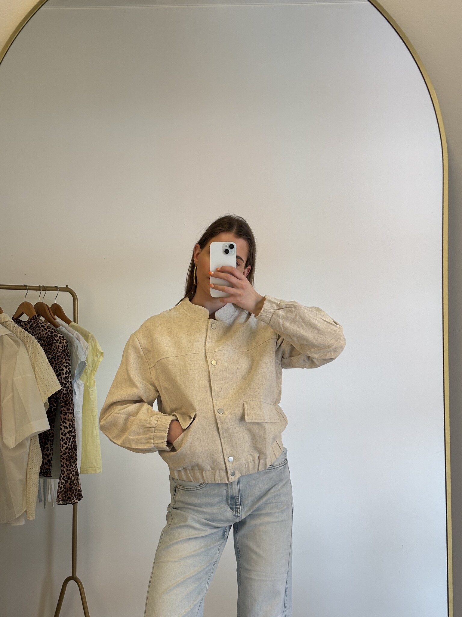 LEA Linen Bomber (Beige)
