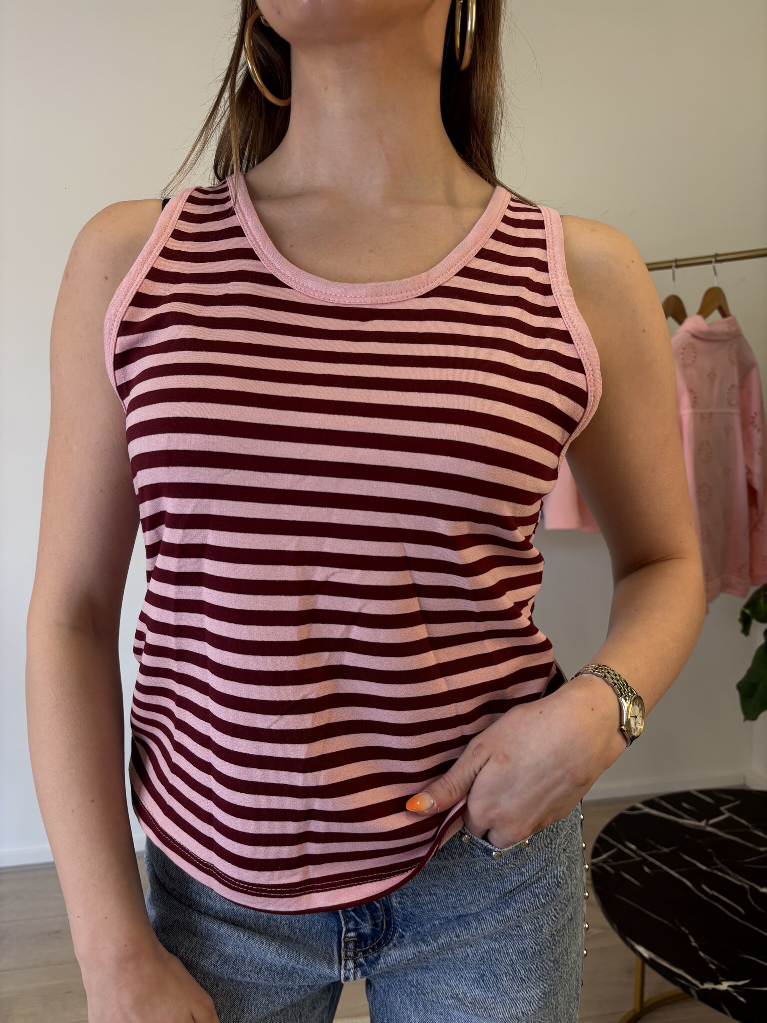 BILLY Stripes Hemd (Pink/Bordeau)