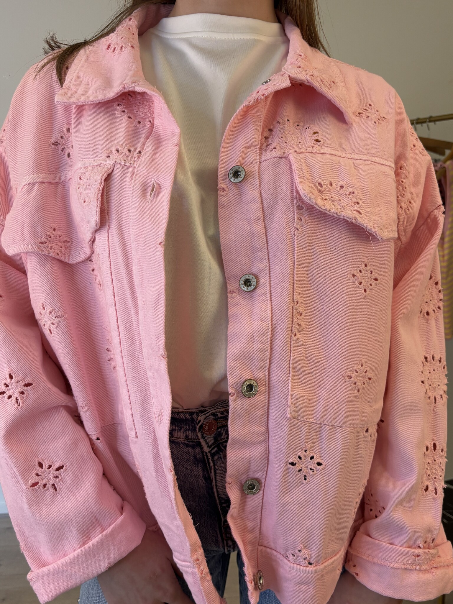 ARI Boho Spijkerjas  (Pink)