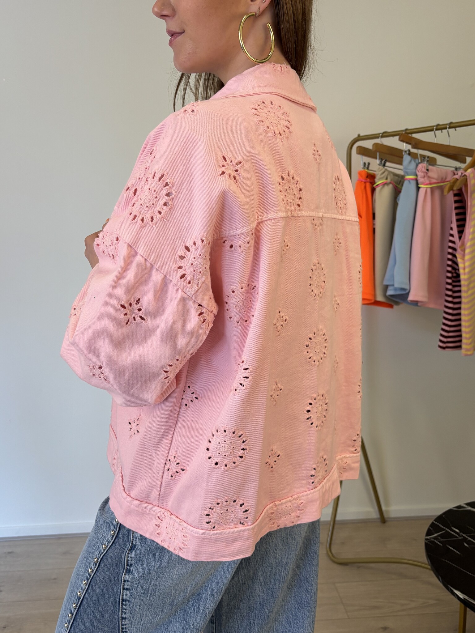 ARI Boho Spijkerjas  (Pink)