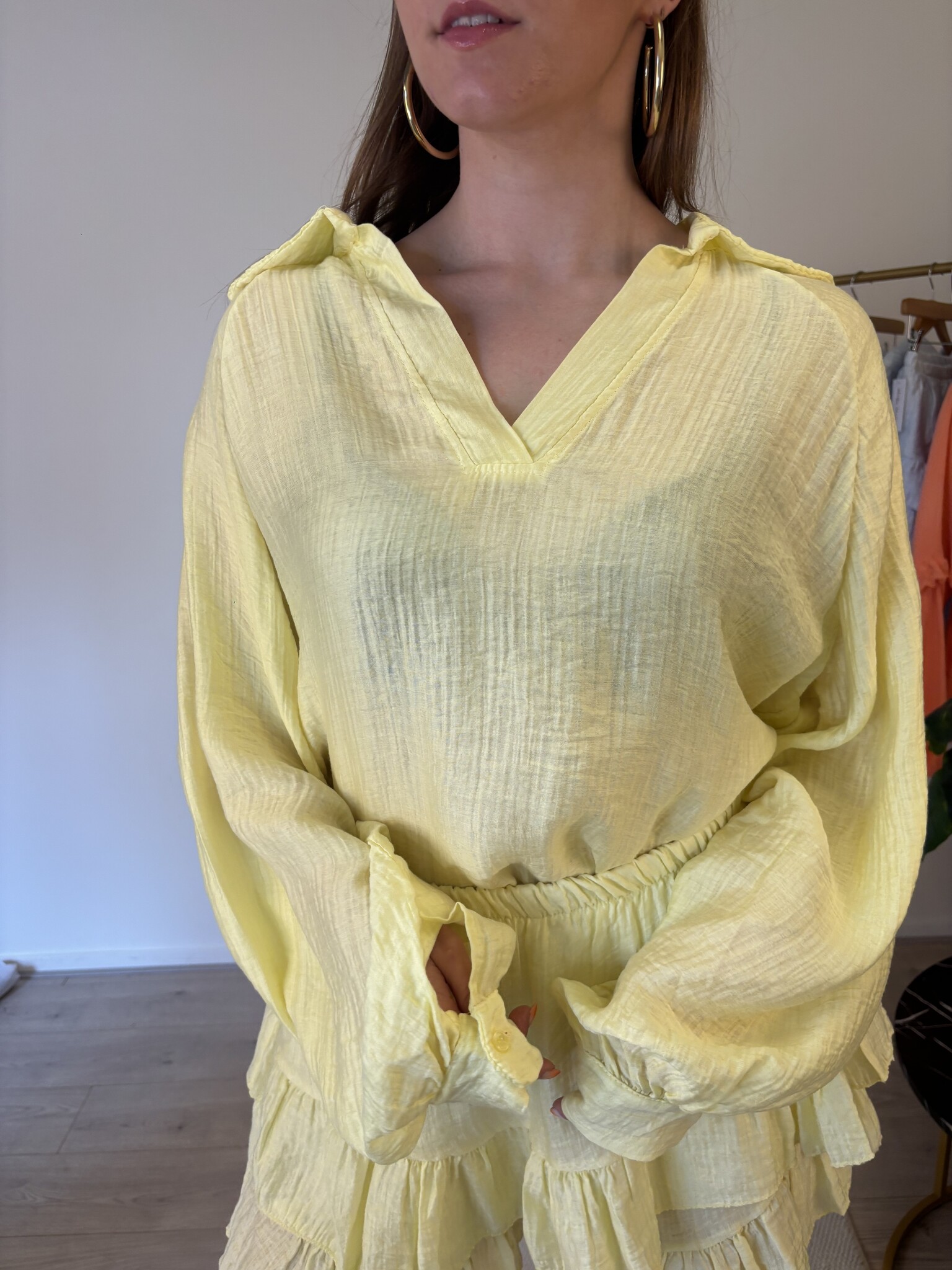 BLAZE 100% Cotton Blouse (Yellow)