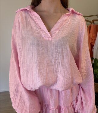 RAVEN 100% Lyocell Blouse (Pink)