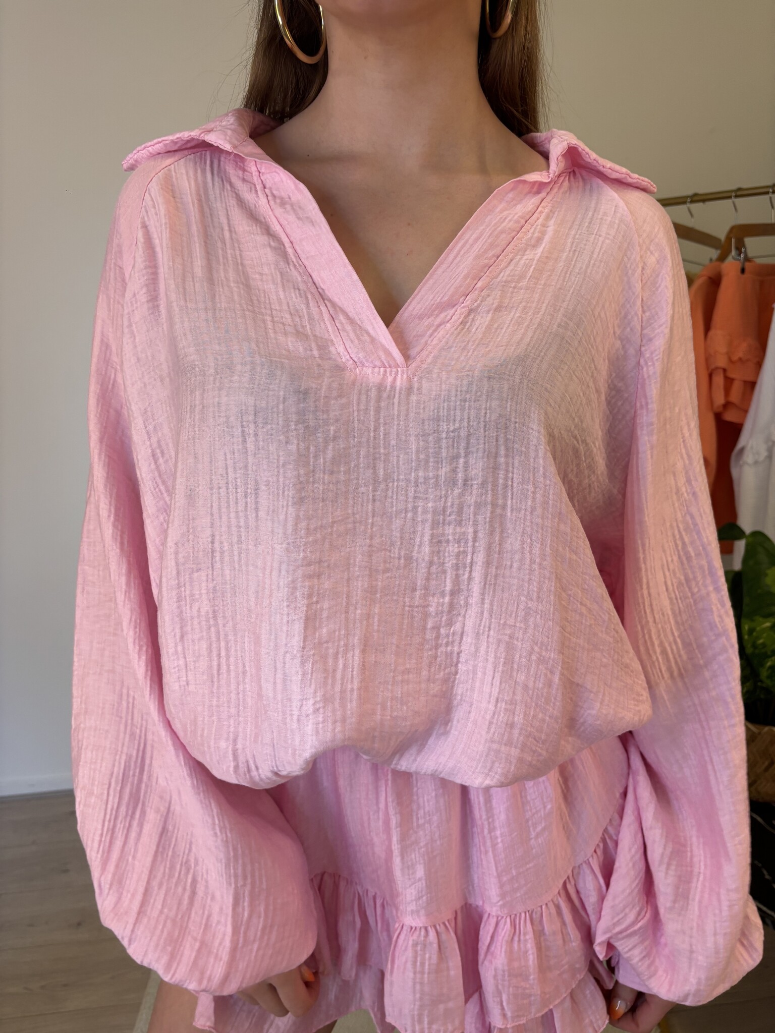 RAVEN 100% Lyocell Blouse (Pink)