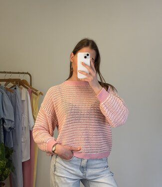 VIVI Knit Pullover (Pink/White)
