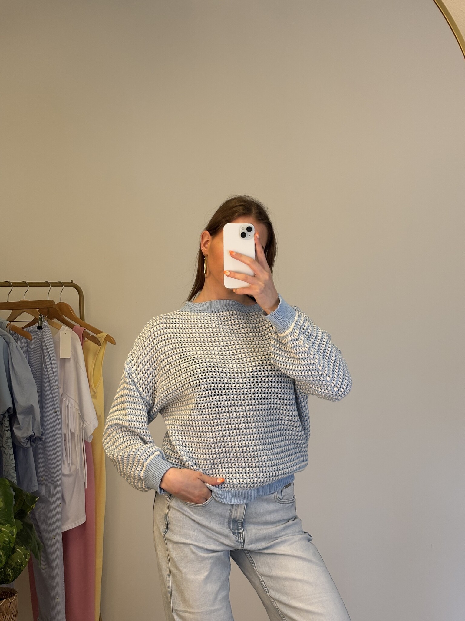 VIVI Knit Pullover (Blue/White)