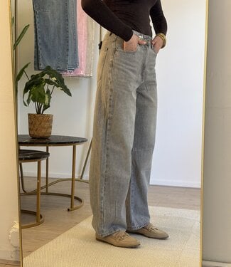 MELLY Balloon Fit Jeans (Light Grey Denim )