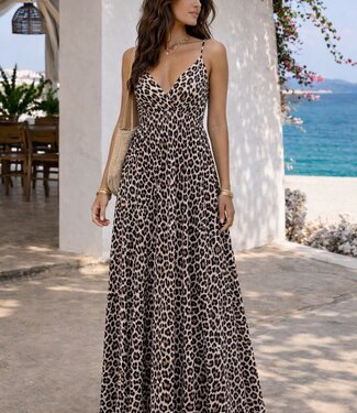 ARTEMIS Leopard Dress (Beige/Brown)