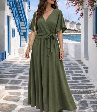 ELENI Dress (Green Army)