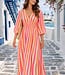 ARIA Stripes Dress (Neon Pink/Orange)
