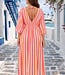 ARIA Stripes Dress (Neon Pink/Orange)