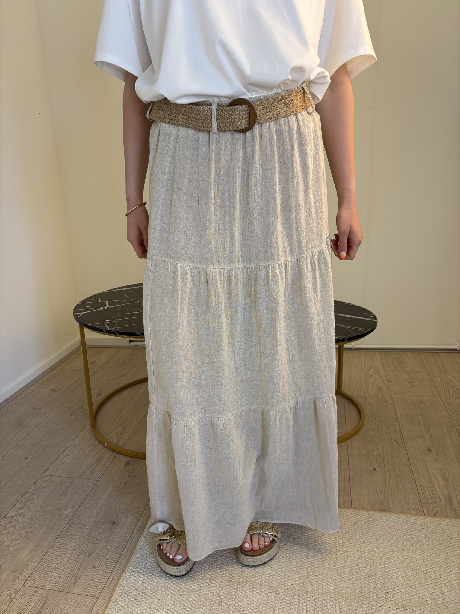 JASMIN 100 % Cotton Long Skirt (Sand)