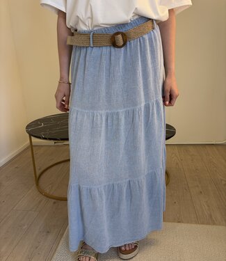 JASMIN 100 % Cotton Long Skirt (Sky Blue)