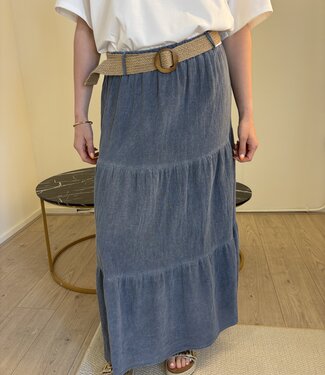JASMIN 100 % Cotton Long Skirt (Blue Jeans)