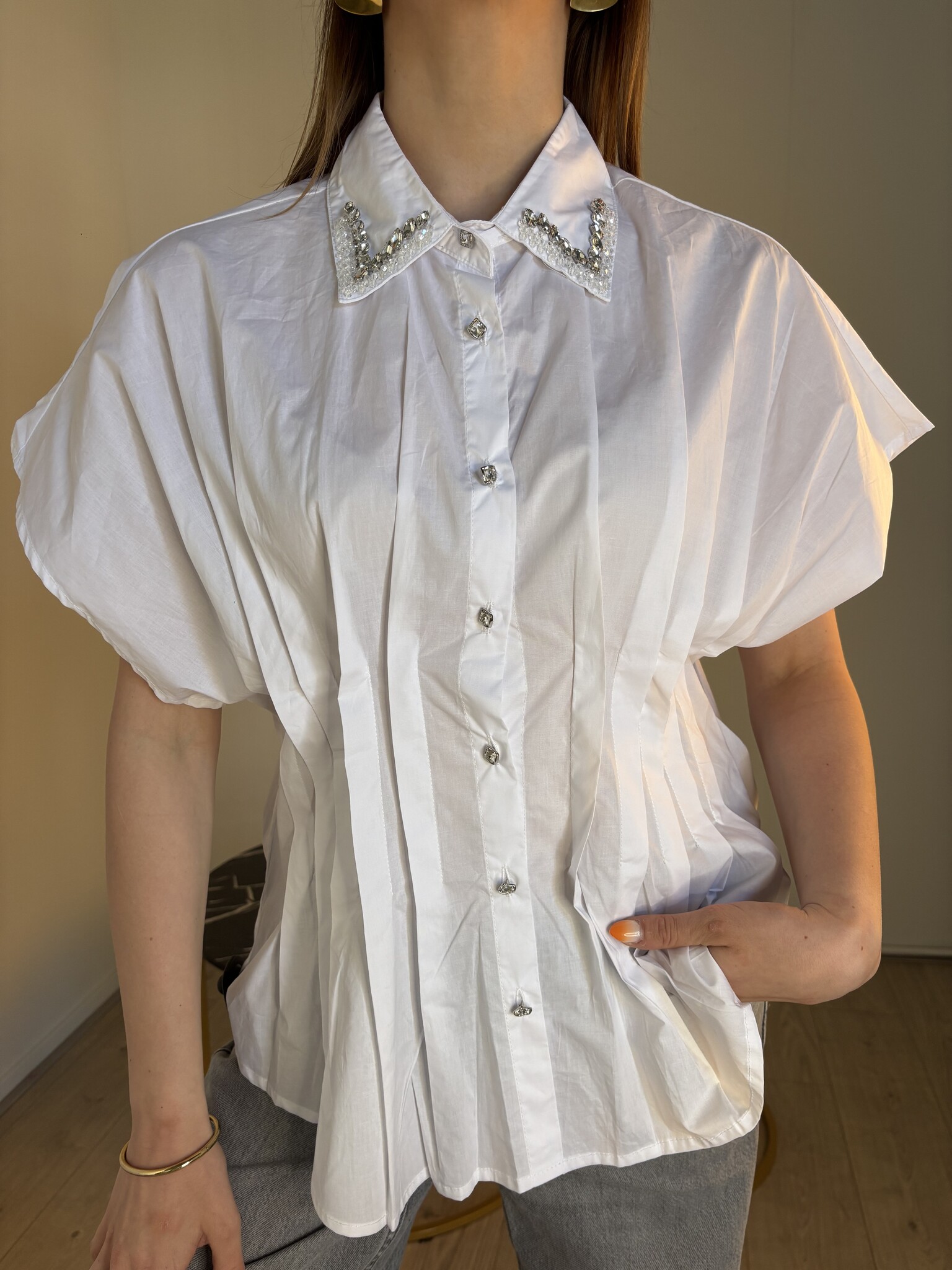 KIKI Strass Shirt (White)