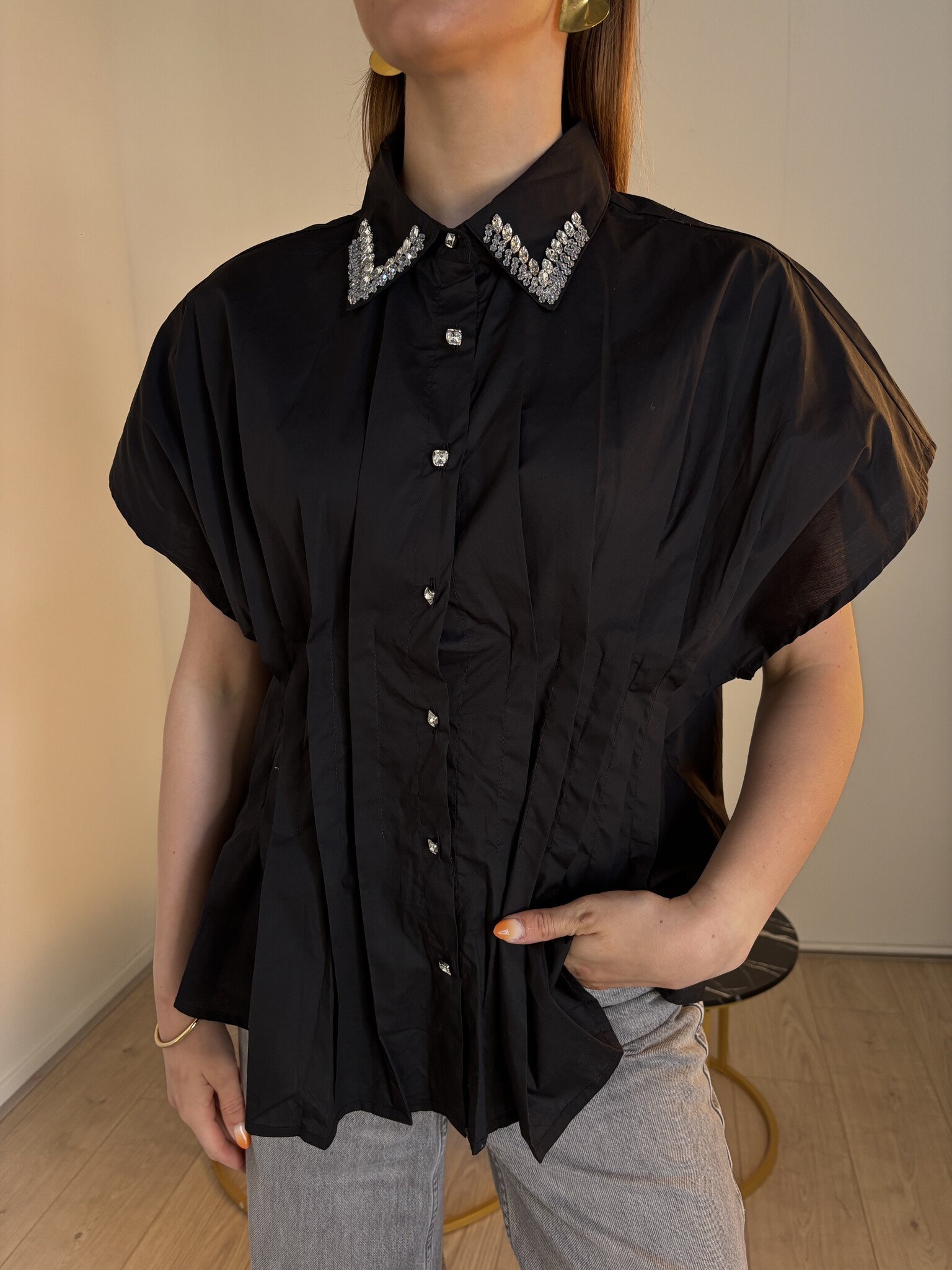 KIKI Strass Shirt (Black)