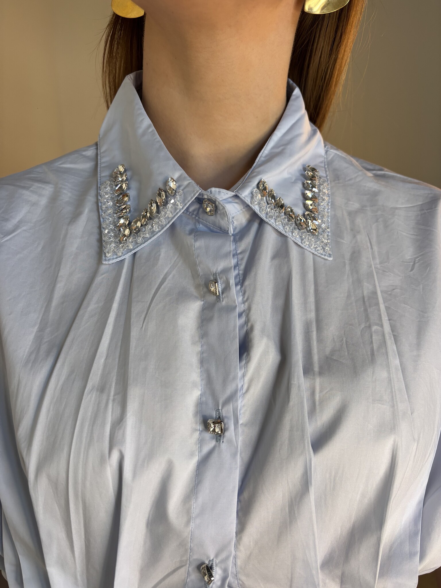 KIKI Strass Shirt (Light Blue)
