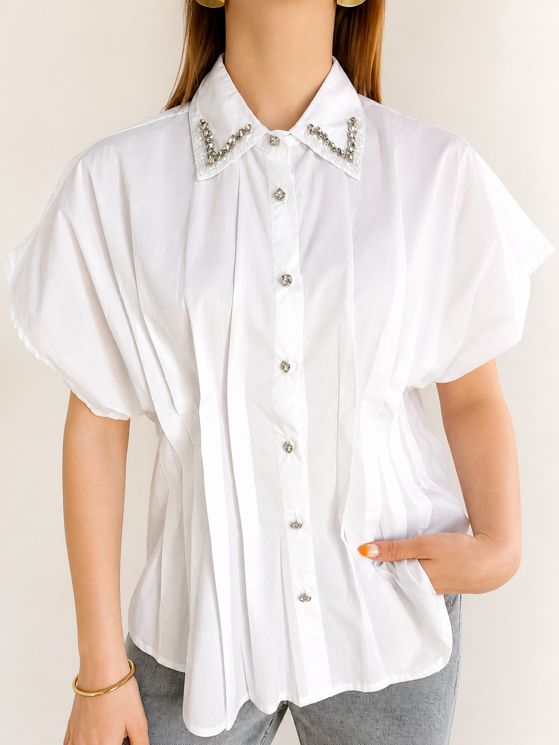 KIKI Strass Shirt (White)