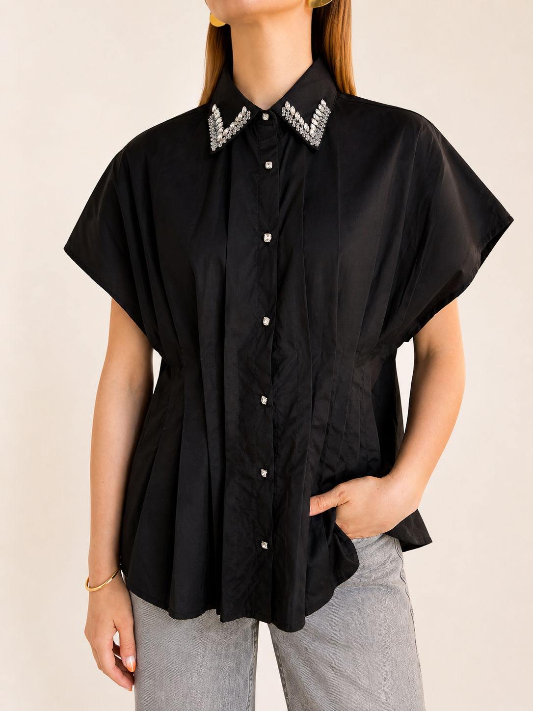 KIKI Strass Shirt (Black)